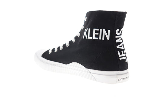 Calvin Klein Iacopo 34S0597-BLK Mens Black Canvas Designer Sneakers Shoes
