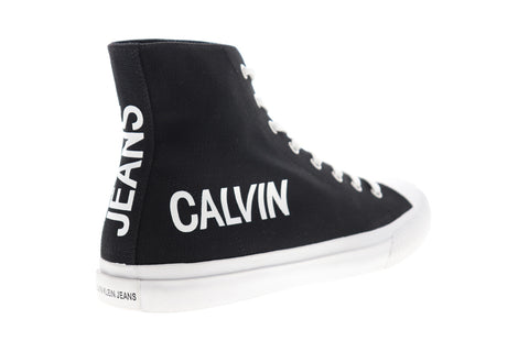 Calvin Klein Iacopo 34S0597-BLK Mens Black Canvas Designer Sneakers Shoes
