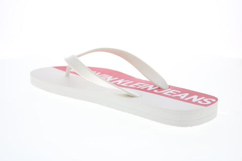 Calvin Klein Errol 34S0604-WMT Mens White Synthetic Flip-Flops Sandals Shoes