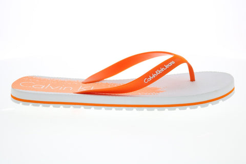 Calvin Klein Stewart Jelly 34S1582-WGF Mens Orange Synthetic Flip-Flops Sandals Shoes
