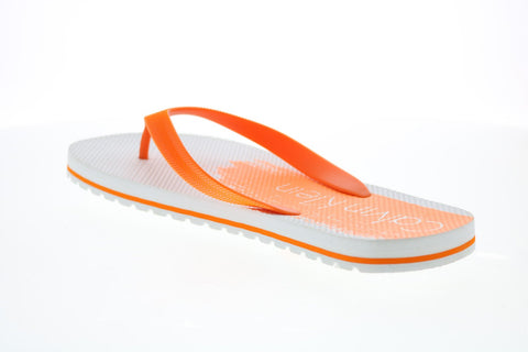 Calvin Klein Stewart Jelly 34S1582-WGF Mens Orange Synthetic Flip-Flops Sandals Shoes