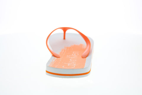 Calvin Klein Stewart Jelly 34S1582-WGF Mens Orange Synthetic Flip-Flops Sandals Shoes