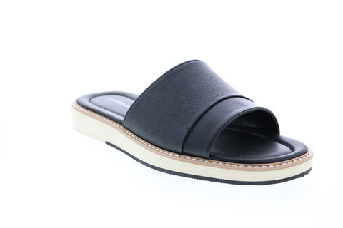 Calvin Klein Nezarr Smooth 34S1633-BLK Mens Black Synthetic Leather Slides Sandals Shoes