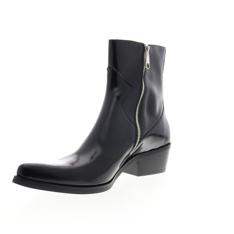 Calvin Klein Alden Box Calf 34S1714-BLK Mens Black High Top Zipper Dress Boots