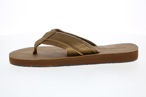 Calvin Klein Rees 34S9007-TAN Mens Brown Leather Flip-Flops Sandals Shoe