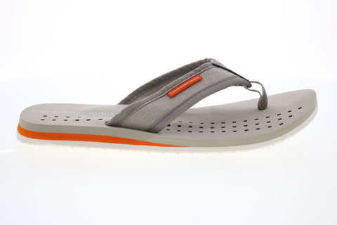 Calvin Klein Paulo Eva 34S9013-BEI Mens Beige Canvas Flip-Flops Sandals Shoes