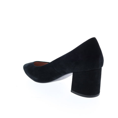 Taryn Rose Rochelle 34TR0190-BLK Womens Wide Black Suede Pumps Heels Shoes