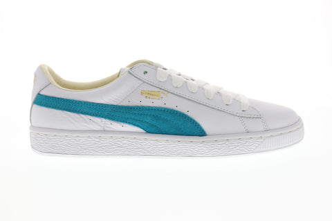 Puma Basket Classic Mens White Leather Low Top Lace Up Sneakers Shoes