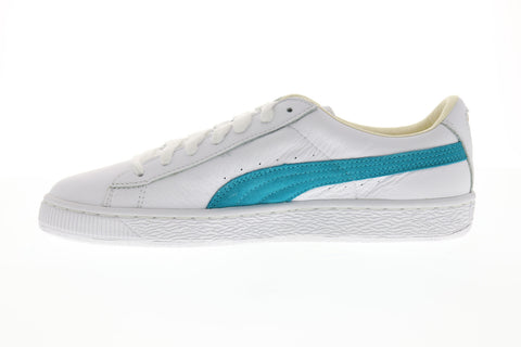 Puma Basket Classic Mens White Leather Low Top Lace Up Sneakers Shoes