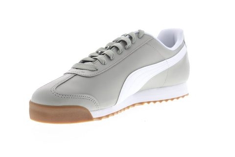Puma Roma Basic Mens Gray Leather Low Top Lace Up Sneakers Shoes