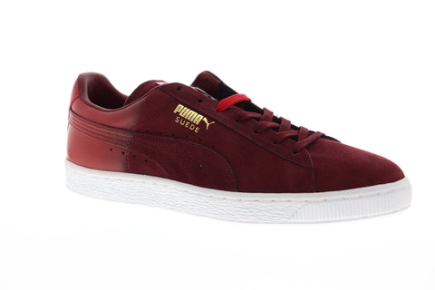 Puma Suede Classic + Blur Mens Red Suede Low Top Lace Up Sneakers Shoes