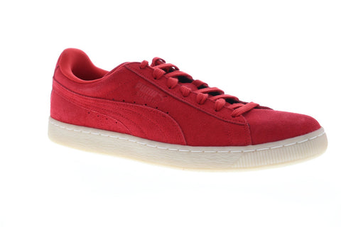 Puma Suede Classic Colored Mens Red Suede Low Top Lace Up Sneakers Shoes