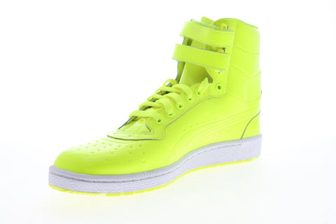 Puma Sky II Hi Patent Emboss 36203203 Mens Yellow Gray Strap High Top Sneakers Shoes