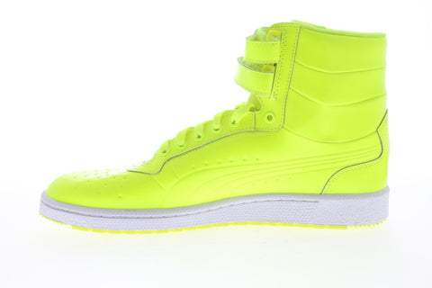 Puma Sky II Hi Patent Emboss 36203203 Mens Yellow Gray Strap High Top Sneakers Shoes