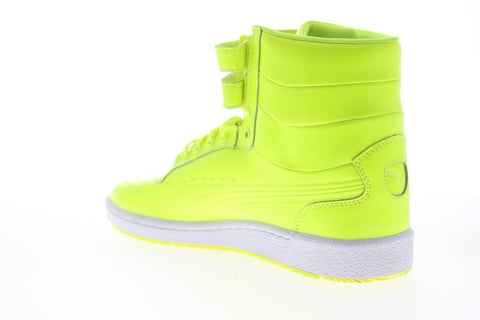 Puma Sky II Hi Patent Emboss 36203203 Mens Yellow Gray Strap High Top Sneakers Shoes