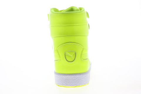 Puma Sky II Hi Patent Emboss 36203203 Mens Yellow Gray Strap High Top Sneakers Shoes