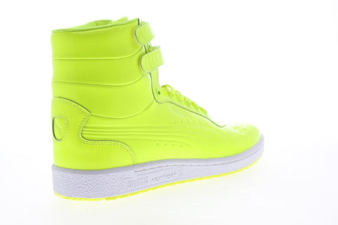 Puma Sky II Hi Patent Emboss 36203203 Mens Yellow Gray Strap High Top Sneakers Shoes