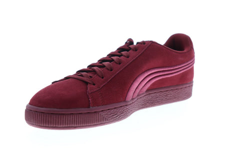 Puma Suede Classic Badge 36259409 Mens Red Lace Up Low Top Sneakers Shoes