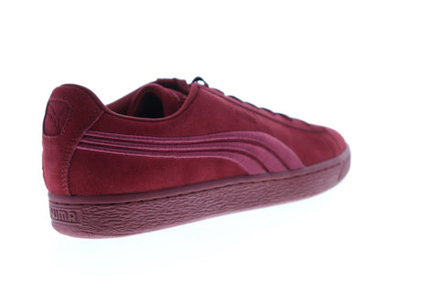 Puma Suede Classic Badge 36259409 Mens Red Lace Up Low Top Sneakers Shoes