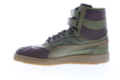 Puma Sky II Hi Duck Boot 36289102 Mens Brown Leather Strap High Top Sneakers Shoes