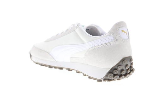 Puma Easy Rider Mens White Suede & Nylon Low Top Lace Up Sneakers Shoes