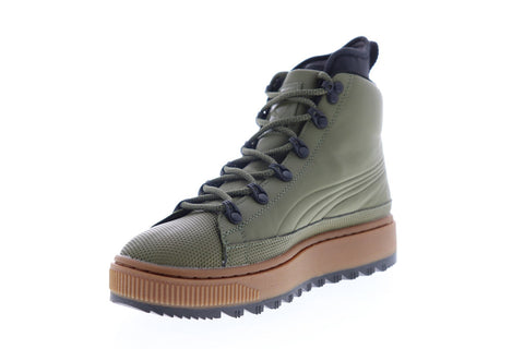 Puma The Ren Boot Mens Green Nubuck Lace Up High Top Sneakers Shoes