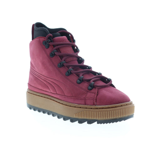 Puma The Ren Boot NBK 36406304 Mens Red Nubuck Lace Up High Top Sneakers Shoes