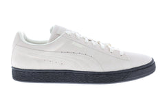 Puma Suede Black Sole 36443401 Mens White Classic Lace Up Low Top Sneakers Shoes