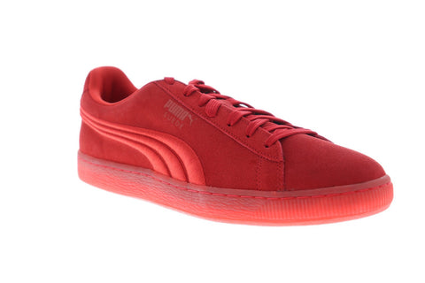 Puma Suede Classic Badge Iced Mens Red Suede Low Top Sneakers Shoes