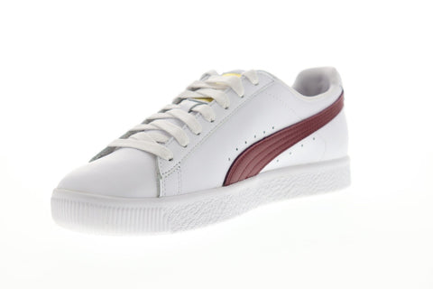Puma Clyde Core L Foil Mens White Leather Low Top Lace Up Sneakers Shoes