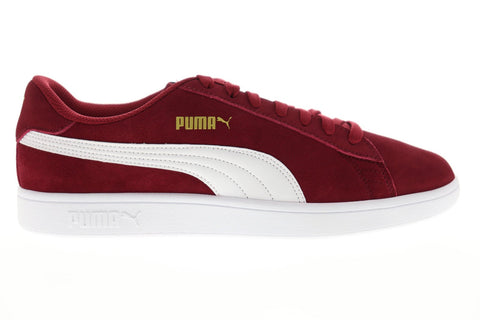 Puma Smash V2 36498929 Mens Red Suede Low Top Sneakers Shoes
