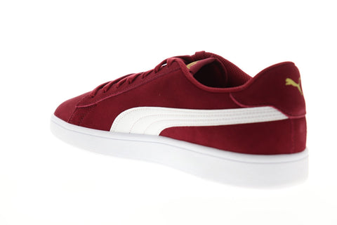 Puma Smash V2 36498929 Mens Red Suede Low Top Sneakers Shoes