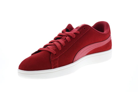 Puma Puma Smash V2 36498947 Mens Red Suede Lace Up Lifestyle Sneakers Shoes