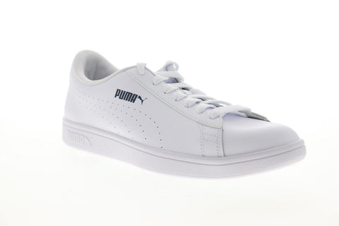Puma Smash V2 L Perf 36521302 Mens White Leather Low Top Sneakers Shoes