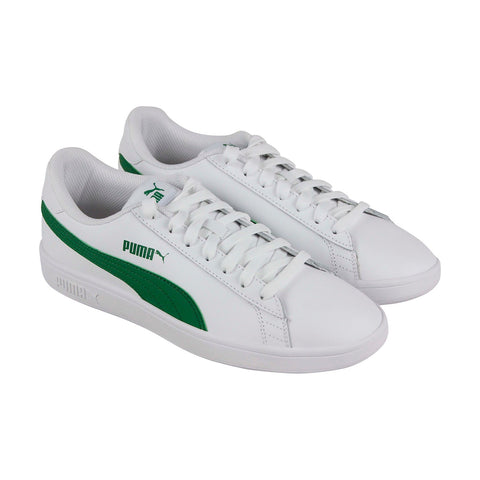 Puma Smash V2 L 36521503 Mens White Leather Casual Low Top Sneakers Shoes