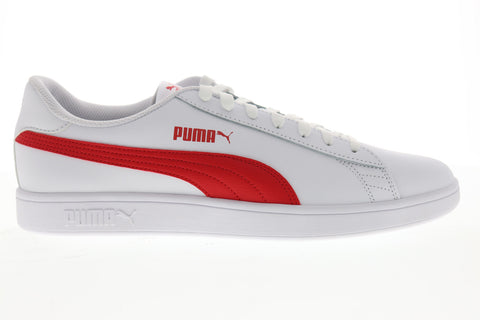 Puma Smash V2 36521509 Mens White Leather Lace Up Lifestyle Sneakers Shoes