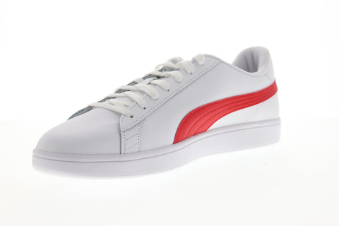 Puma Smash V2 36521509 Mens White Leather Lace Up Lifestyle Sneakers Shoes