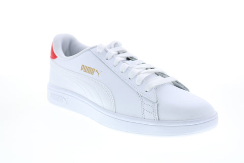 Puma Smash V2 L 36521517 Mens White Leather Lace Up Lifestyle Sneakers Shoes