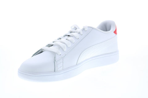 Puma Smash V2 L 36521517 Mens White Leather Lace Up Lifestyle Sneakers Shoes