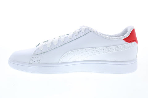 Puma Smash V2 L 36521517 Mens White Leather Lace Up Lifestyle Sneakers Shoes