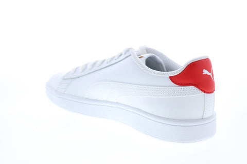 Puma Smash V2 L 36521517 Mens White Leather Lace Up Lifestyle Sneakers Shoes
