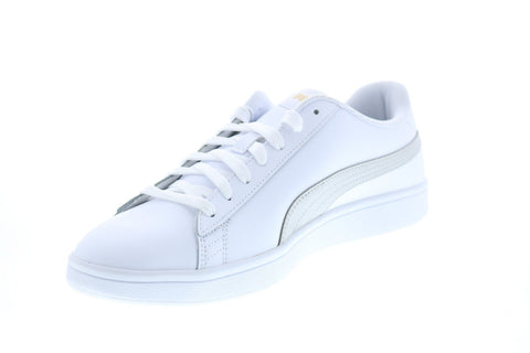Puma Puma Smash V2 L 36521524 Mens White Leather Lifestyle Sneakers Shoes