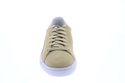Puma Suede Classic Mens Beige Suede Low Top Lace Up Sneakers Shoes