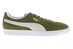 Puma Suede Classic Mens Green Suede Low Top Lace Up Sneakers Shoes