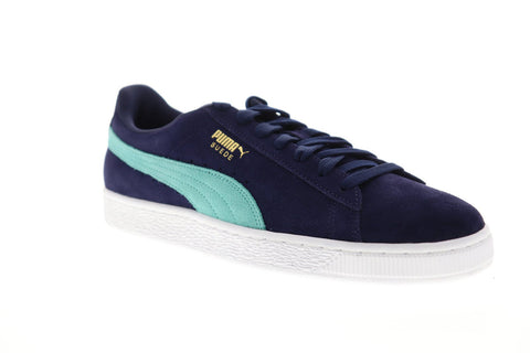 Puma Suede Classic Mens Blue Suede Low Top Lace Up Sneakers Shoes