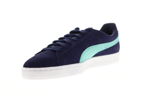 Puma Suede Classic Mens Blue Suede Low Top Lace Up Sneakers Shoes