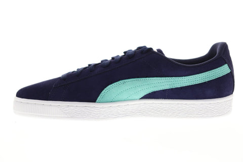 Puma Suede Classic Mens Blue Suede Low Top Lace Up Sneakers Shoes