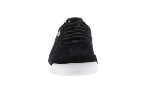 Puma Roma Suede Mens Black Suede Low Top Lace Up Sneakers Shoes