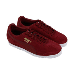 Puma Roma Suede 36543709 Mens Red Casual Lace Up Low Top Sneakers Shoes