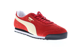 Oude man Locomotief Berg kleding op Puma Roma Suede 36543713 Mens Red Low Top Lace Up Lifestyle Sneakers S -  Ruze Shoes